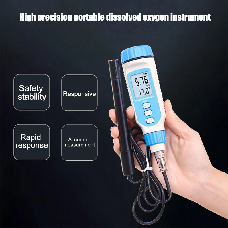 Digital Dissolved Oxygen Detector Portable Fish Pond Analyzer Pen Tester Meter Analyzers for Soil-free Ggrowing TB Sale | Инструменты