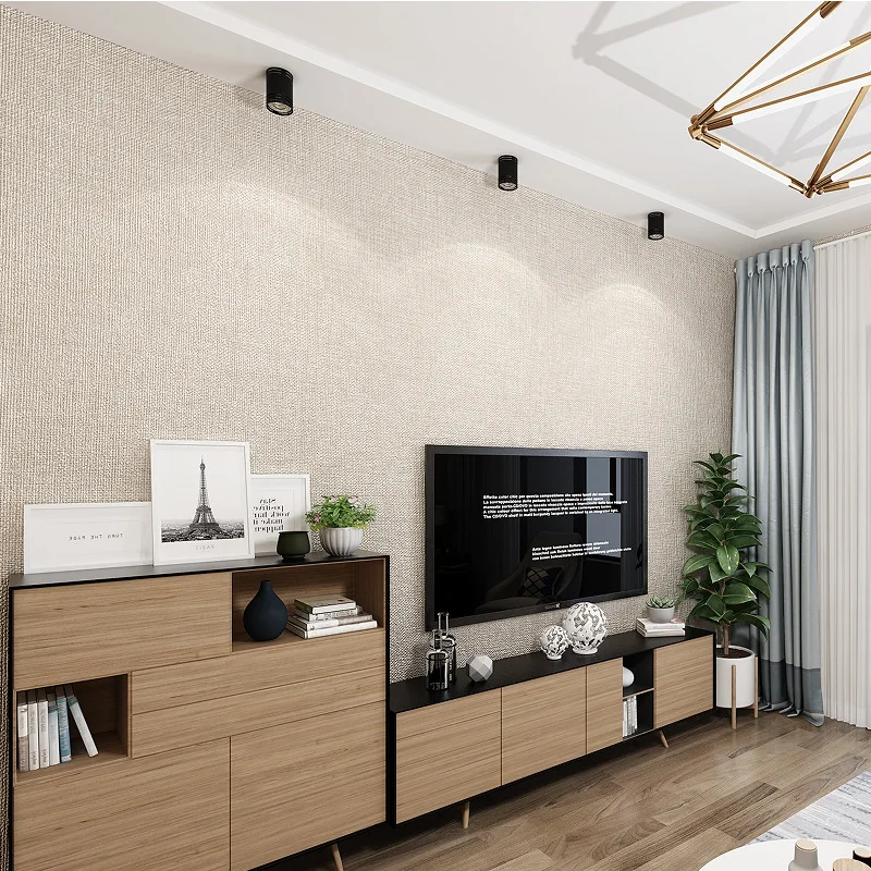 

Thick linen seamless wall cloth plain color whole house simple modern bedroom living room wall cloth