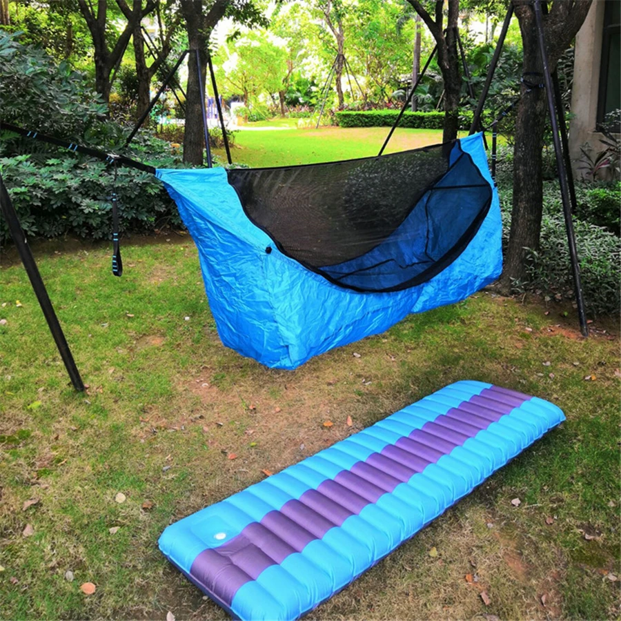 

Single Sun Protection Hammock Inflatable Mattress Mosquito Net Hammocks Sets Home Courtyard Camping Trip Anti-mosquito Hammock