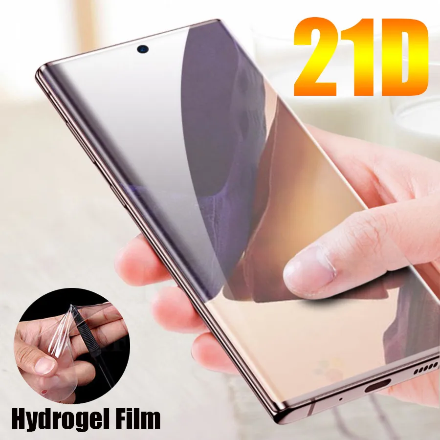 Силиконовая Гидрогелевая пленка 35D для Samsung Galaxy Note 20 Ultra S21 + S20 A71 A51 A52 A72 Защитная