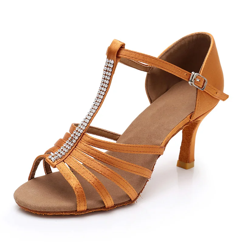 DIPLIP New Women Latin Dance Shoes Heeled Tango Ballroom Latin Salsa Dancing Shoes For Women Hot Sales Soft bottom dance shoes