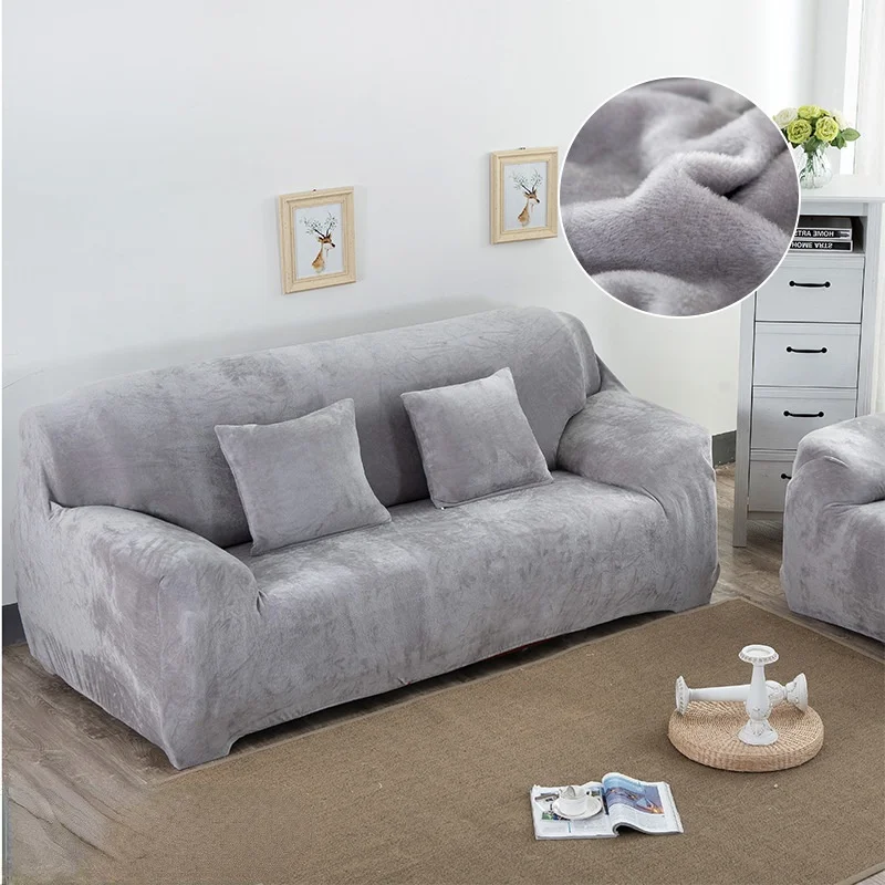 

Бархатный плюшевый утолщенный чехол для дивана в гостиную, универсальный эластичный мягкий L-образный угловой чехол