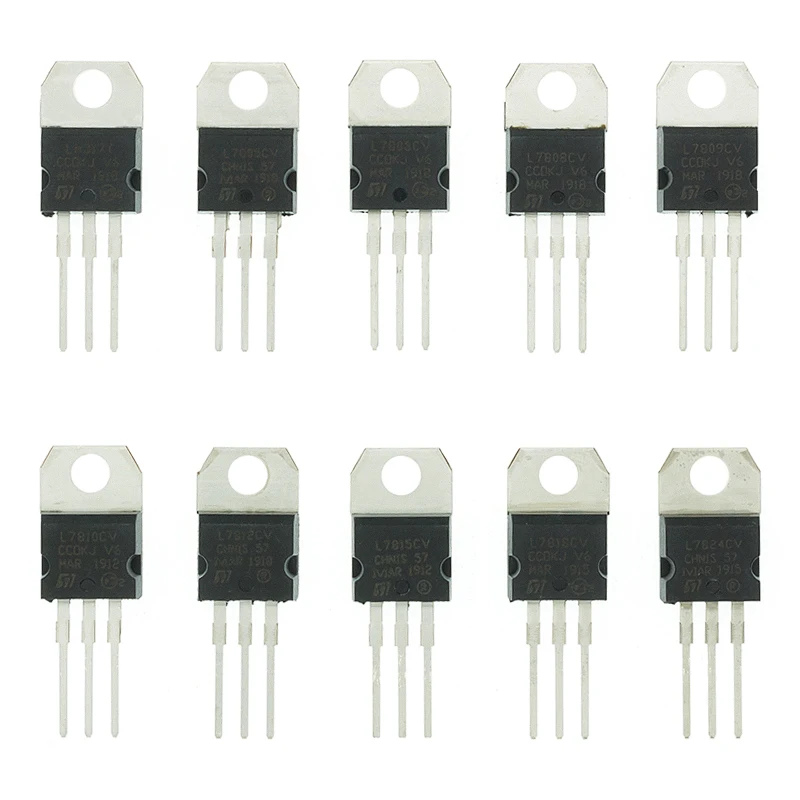 LM317T L7805 L7806 L7808 L7809 L7810 L7812 L7815 L7818 L7824 Transistor Assortment Kit 10value 50PCS Voltage Regulator Box | Электронные