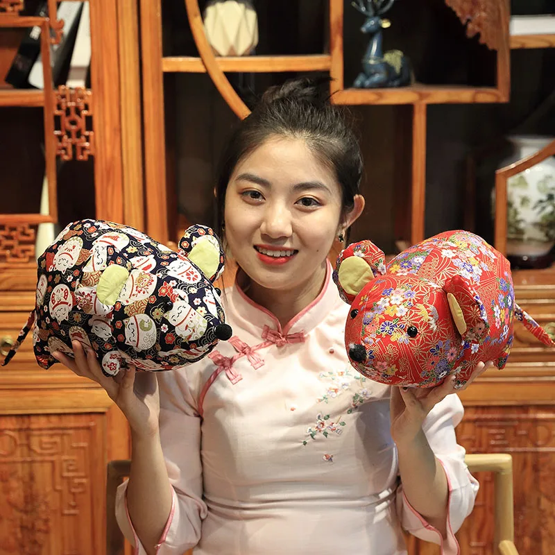 1 шт. 23 см китайский новый год высокое качество красная плюшевая мышь супер мягкая