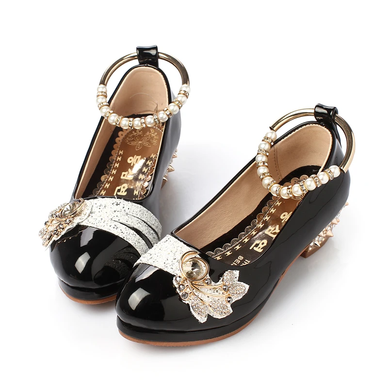 Обувь для девочек 2019 весеннее платье принцессы черно белые вечерние официальные