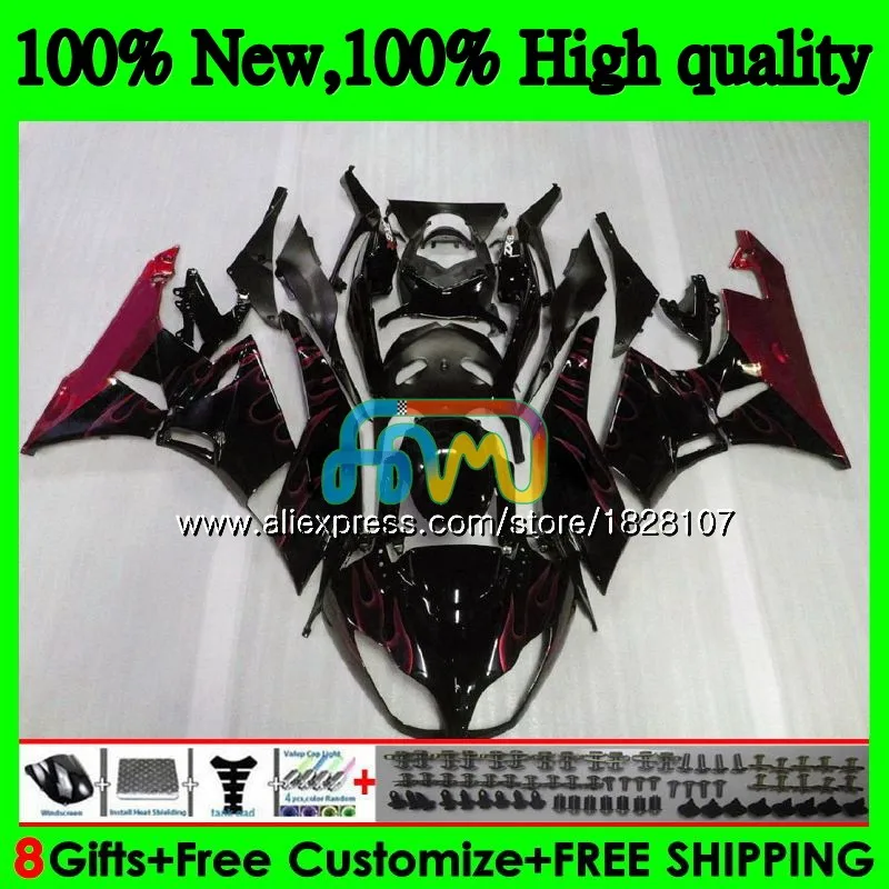 

Body For KAWASAKI ZX636 ZX600 ZX-6R ZX 6R ZX 636 600CC Cool Red flames 9BS.9 ZX-636 ZX6R 09 10 11 12 2009 2010 2011 2012 Fairing