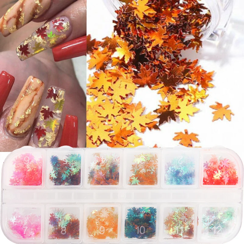 3D голографические Блестки для ногтей блестки осень Сделай Сам маникюр Дизайн