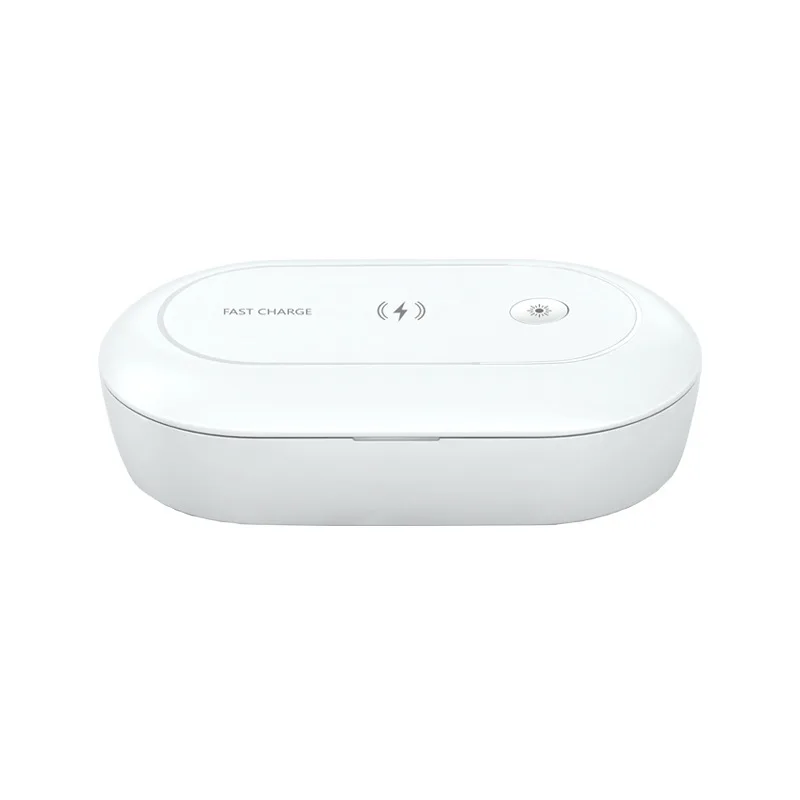 

Uvc Light Ozone + Ultraviolet Disinfection Box Masks Mobile Phone Sterilizer Portable Wireless Charging Black Lights LED Protect