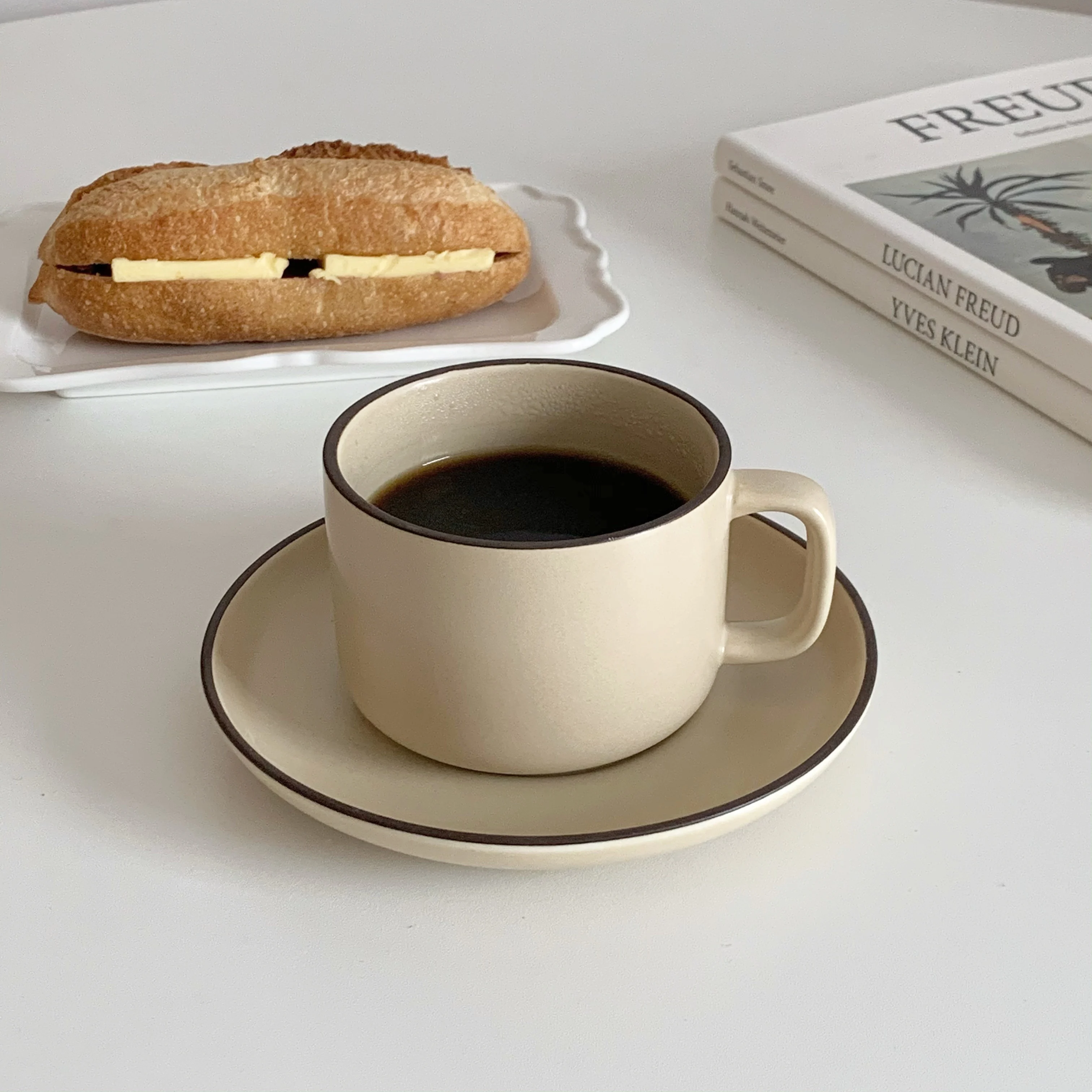 Винтажный керамический набор кофейных кружек 250 мл чашки для - Цена: 1256.89