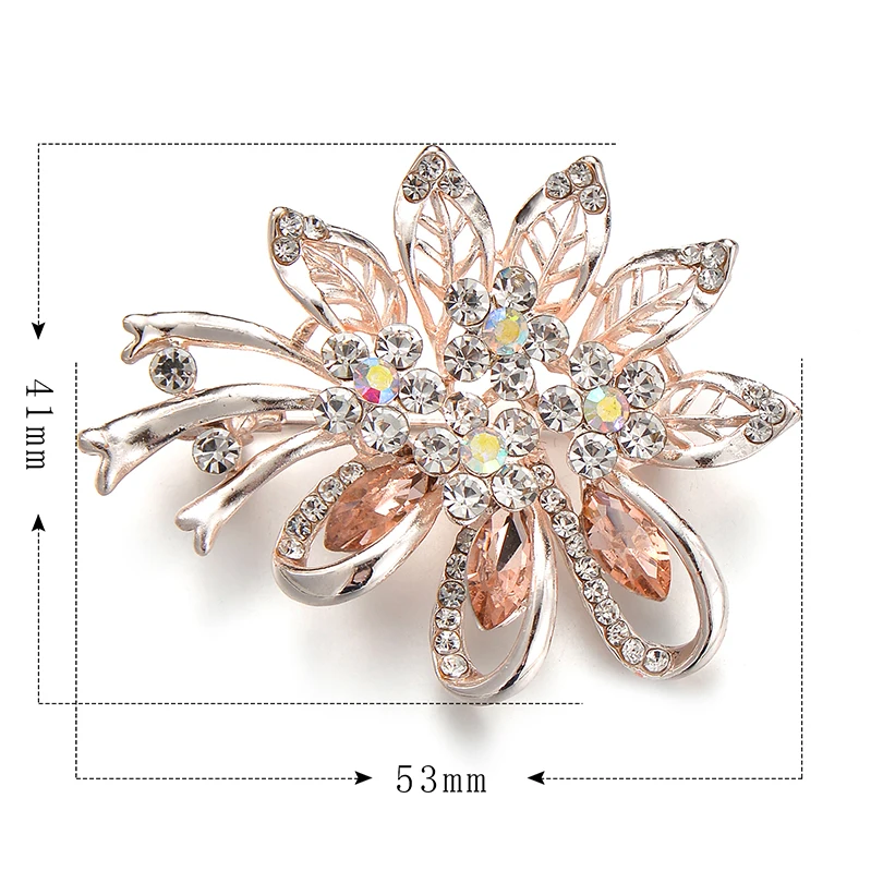 Женская Брошь В Виде Цветка с кристаллами|Броши| |