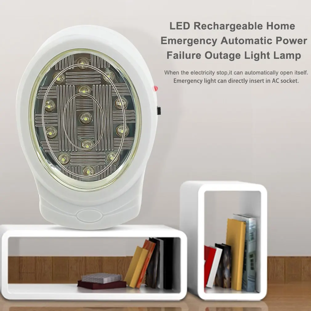 

AC 110-240V Rechargeable Emergency Lights Wall Super Bright Emergency Lamps White Night Lamp Bulb Automatic 13LED 2W For Camping