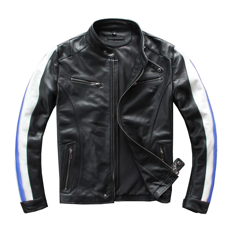 Мотоциклетная куртка Мужская кожаная мотоциклетная для kawasaki ветрозащитная |