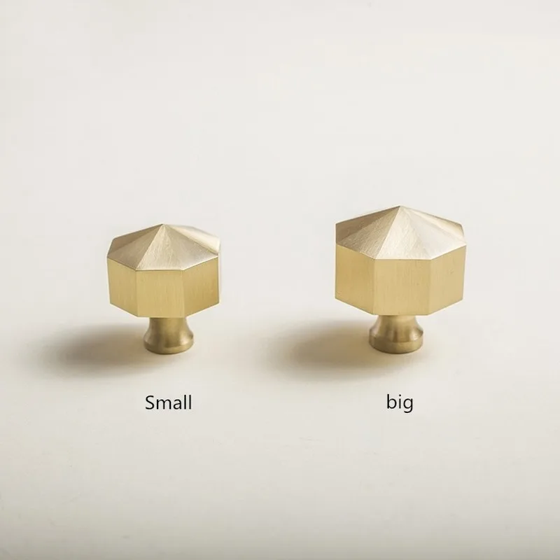 

Brass Handle Nordic simple American retro octagonal single hole cabinet furniture drawer shoe cabinet wardrobe door handle small
