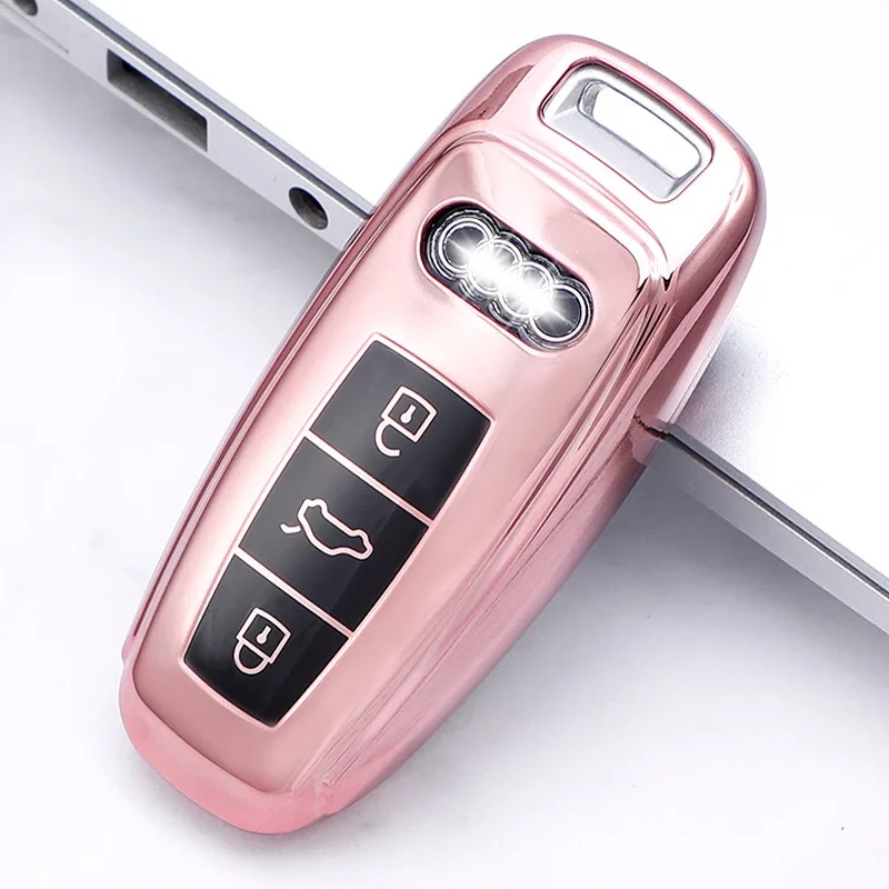 

TPU Car Key Case Cover For Audi A3 A4 B9 A6 C8 A7 S7 4K A8 D5 S8 Q7 Q8 SQ8 E-tron 2018 2019 2020 2021 Accessories