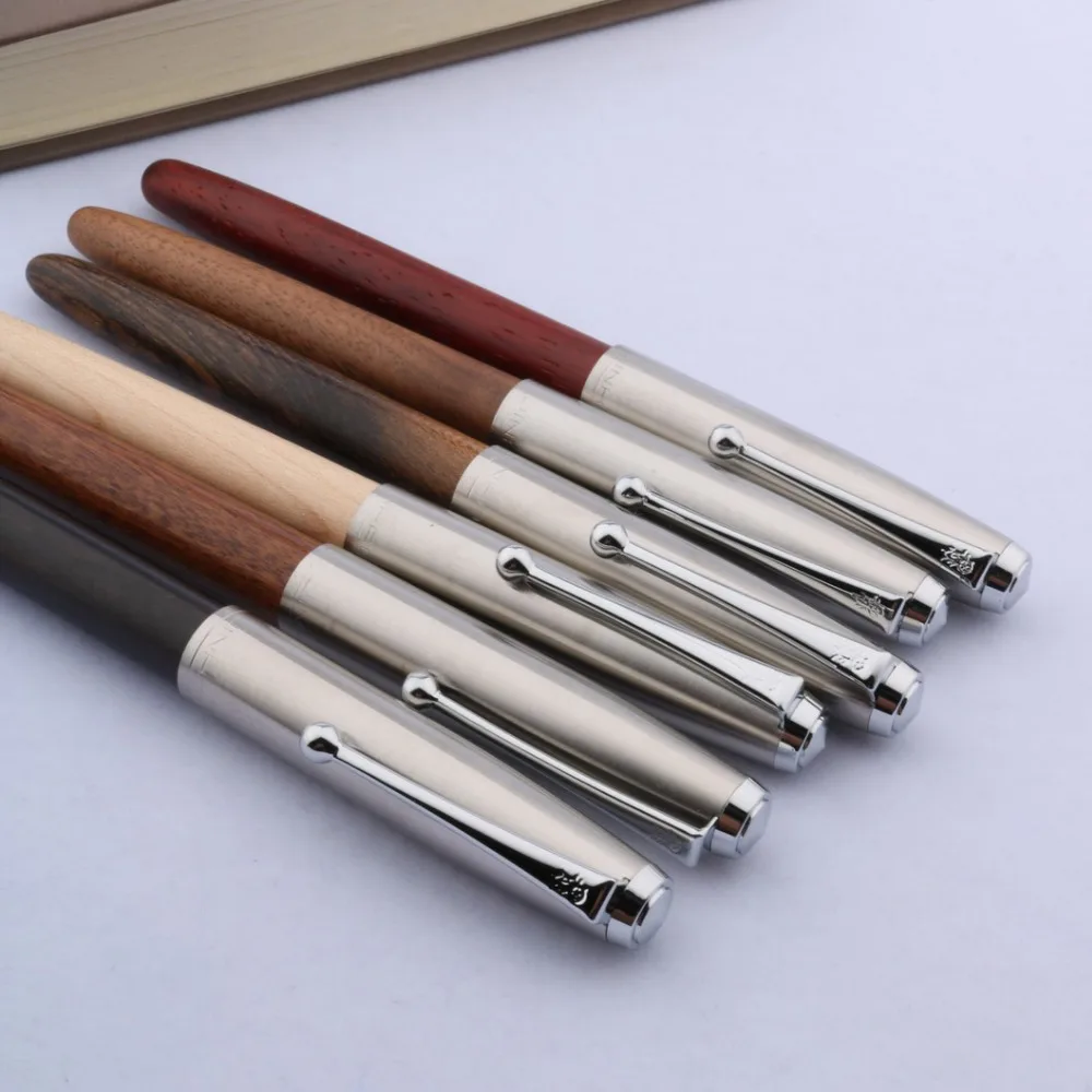 JINHAO 51-A Деревянный Цвет Мода F NIB офисные серебряные Подарочная авторучка