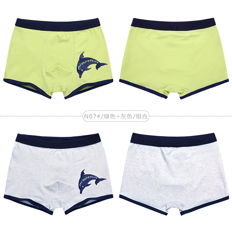 Трусы боксеры для мальчиков 4 шт./лот хлопковые дышащие с принтом нижнее белье