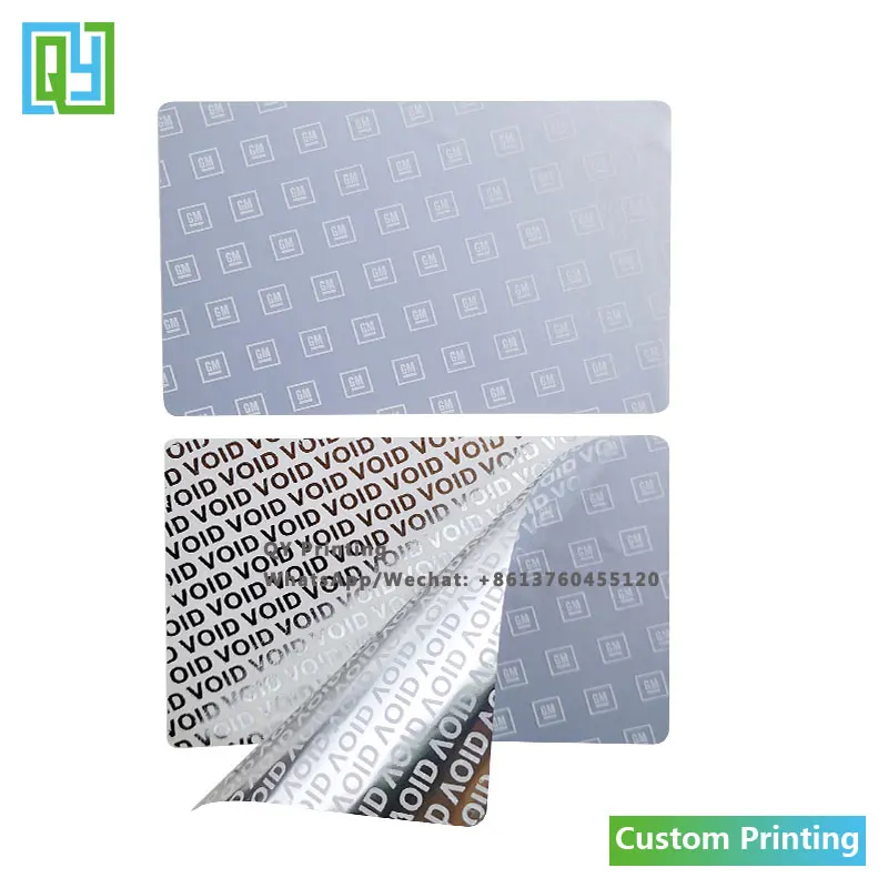 500pcs 64x95mm Free Shipping Custom Logo Printing Silver VOID Tamper Evident Labels Envelope Sealing Tape Security Seal