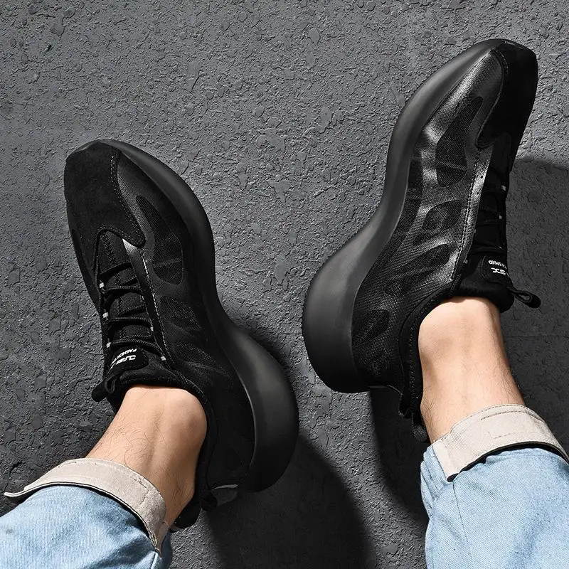 

Summer 2021 Men's Running Shoes Breathable Thin Sports Shoes Korean Version of Wild INS Men Jogging Cushioning Athletic Shoes