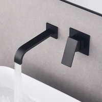 matt blackchrome bathroom wall mounted faucet quality brass waterfall basin water mixer single handle square tap