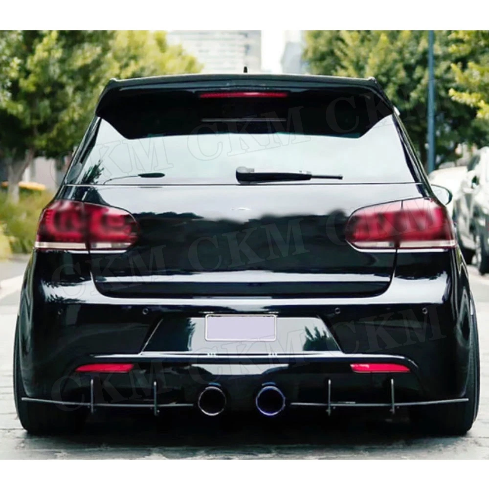 Задний диффузор для губ отделочный спойлер Volkswagen VW Golf 6 VI MK6 GTI R20 2010 2013 ABS плавники