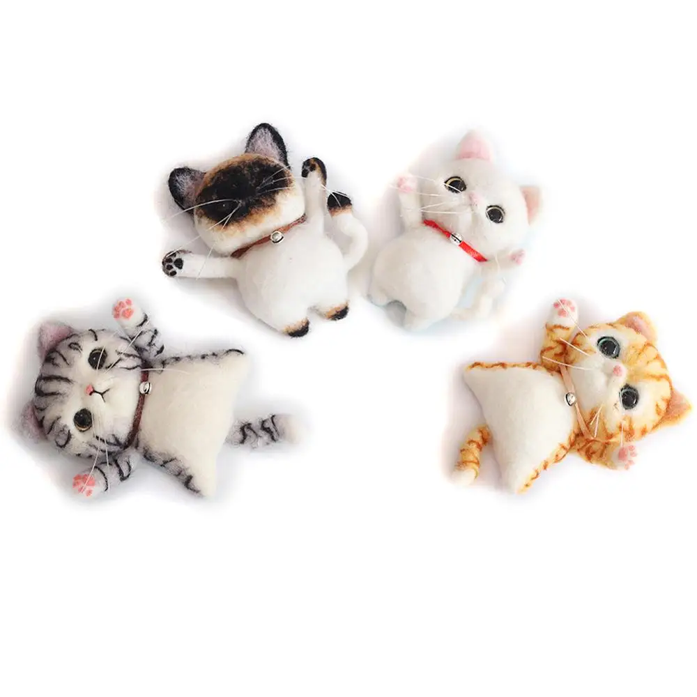 

Feltsky Cat Needle Felting Kit with Brooch Decoration with Enough Materials Video Tutorial for Beginner