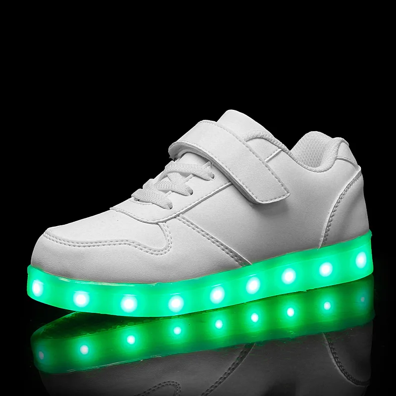 Size 25-37 Gold Children Shoes Glowing Sneakers for Girls illuminated Rechargeable Luminous zapatos de luces | Детская одежда и