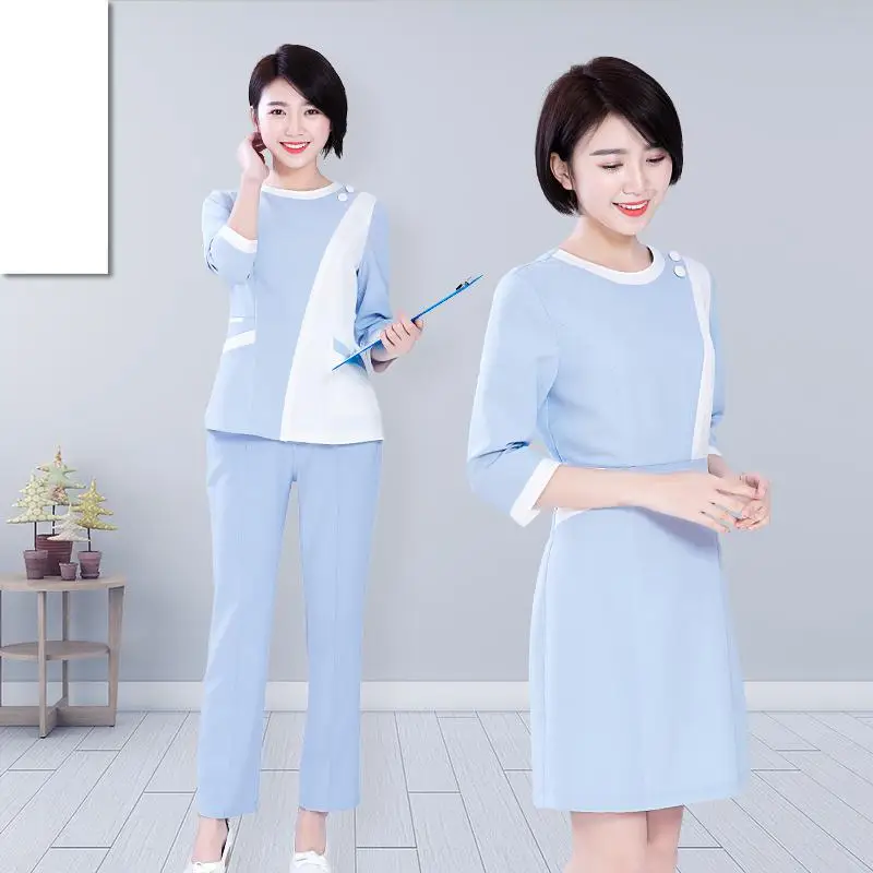 Летняя рабочая одежда для косметолога Женский комплект с коротким рукавом