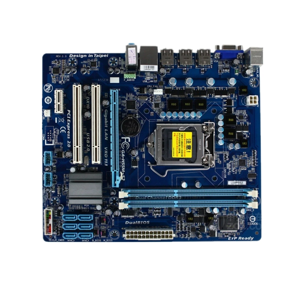 Для GIGABYTE GA H55M S2 рабочего Материнская плата H55 разъем LGA 1156 i3 i5 i7 DDR3 8 ГБ Микро ATX