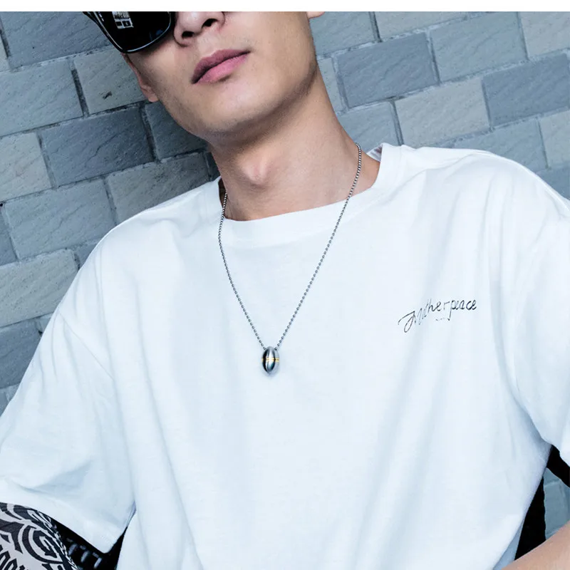 

2020 New Hemiston Titanium Necklace Inspirational Phrase Accessories Bullet Perfume Bottle Pendant For Men Free shipping