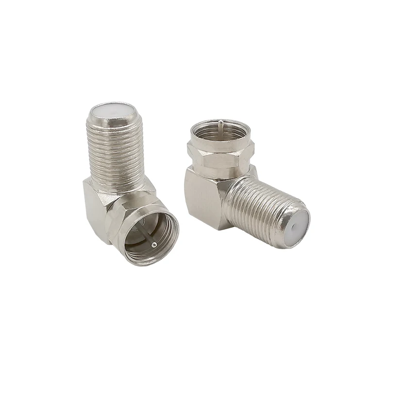 5Pcs F Female Jack To F Male Plug Right Angle 90 Degree RF Coaxial Adapter F-Type Curved TV Aerial Antenna Cable Connector