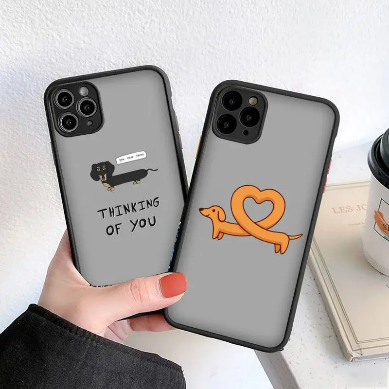 

Dachshund funny cartoon Phone Case matte transparent For iphone 7 8 11 12 13 plus mini x xs xr pro max cover