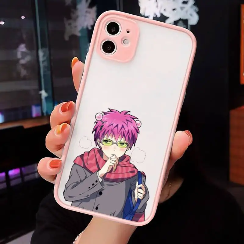 

Saiki Kusuo Phone Case Matte Transparent for iPhone 7 8 11 12 s mini pro X XS XR MAX Plus cover funda