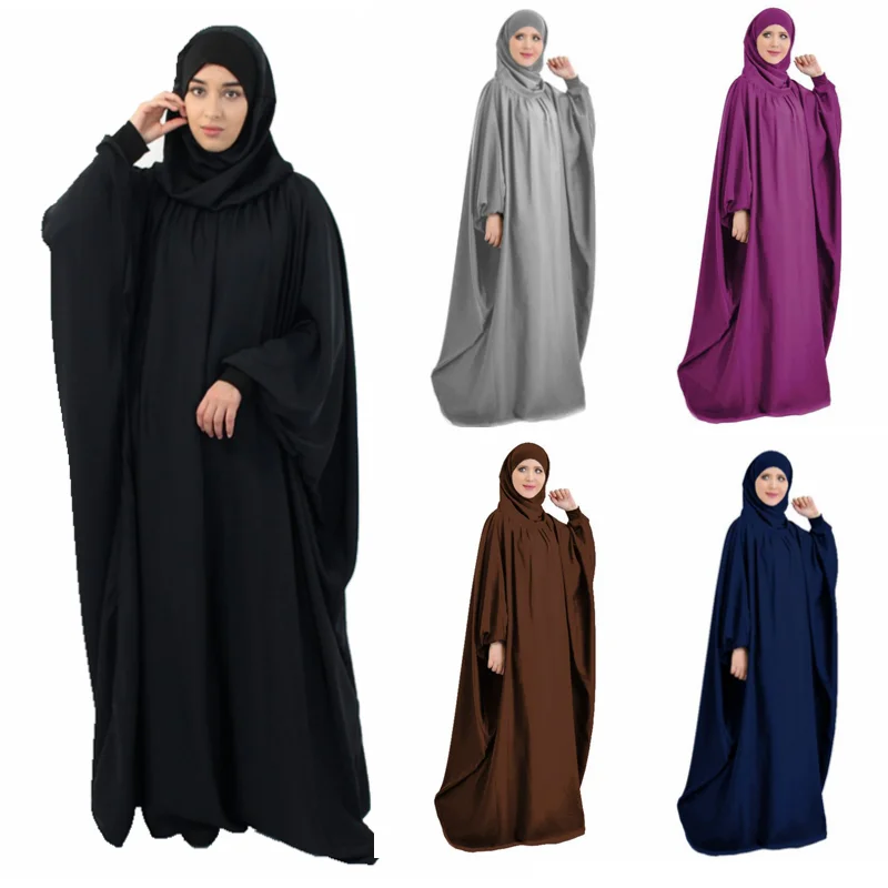 Длинное платье с капюшоном для женщин, мусульманский наряд для молитв, химара, Абая, мусульманский наряд для Рамадана, Niqab, мусульманский жен...