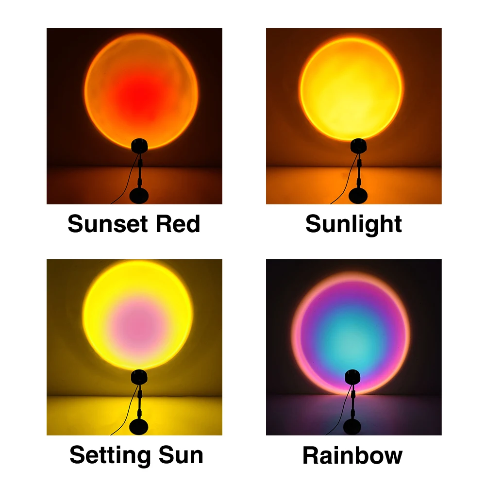

Gift Sunset Projection LED Light Night Lamp Multifunctional 90 Degree Rotation With USB Romantic Visual Mood Modern Background