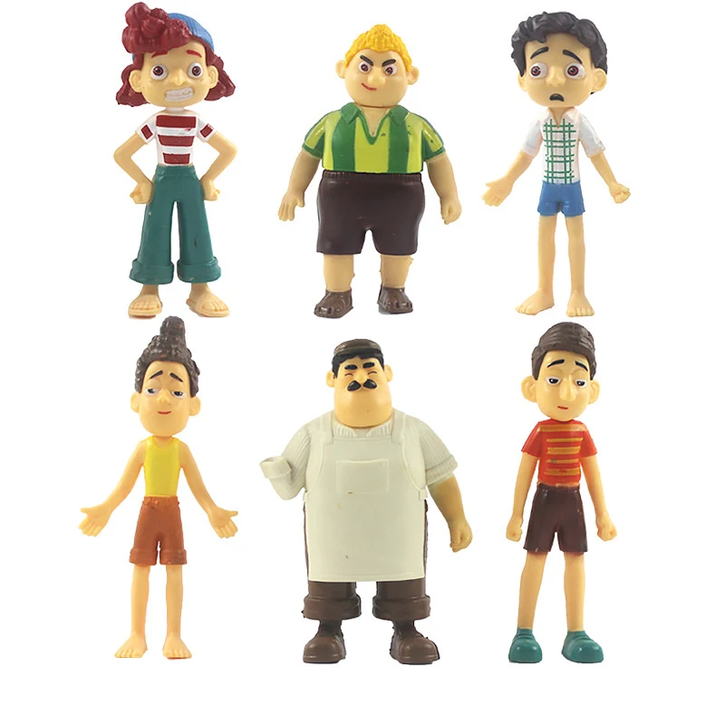 Disney 6Pcs/Set Pixar Luca Alberto Machiavelli Giulia Sea Monster Action Figure Toy Movie Model Anime Doll Gift for Children - купить по
