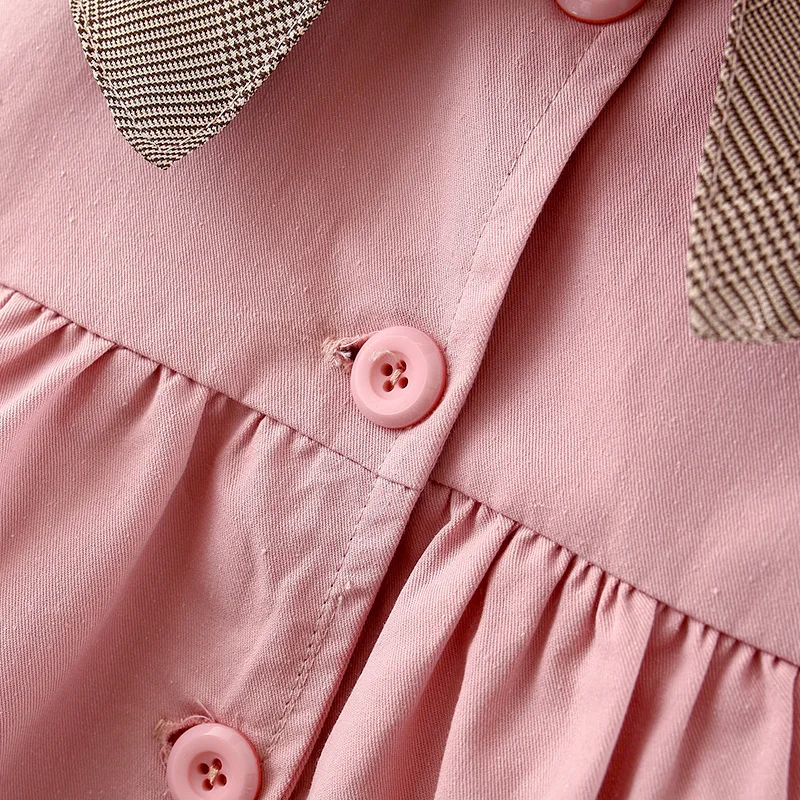 

2021 Children's Girl Turn-down Collar Dress Velvet Bow Knot Design Shirt Dress Baby Toddler Kids Girls Dresses Clothes