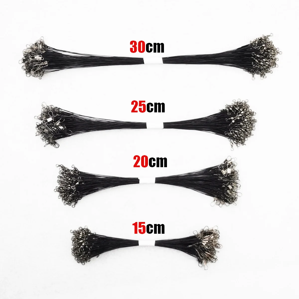 10/20/30PCS Fishing Leash Anti Bite Steel line Steel Wire Leader With Swivel Fishing Accessory Lead Core Leash Fishing Wire