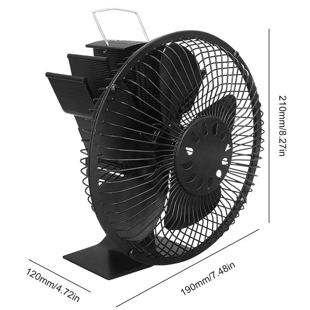 Вентилятор для камина нагревательный вентилятор с защитной крышкой 5 лезвий