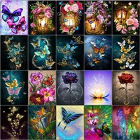 cuadros full square 5d diamond painting kit set butterfly flower color rose flower complet cross stitch embroidery dirll drawing