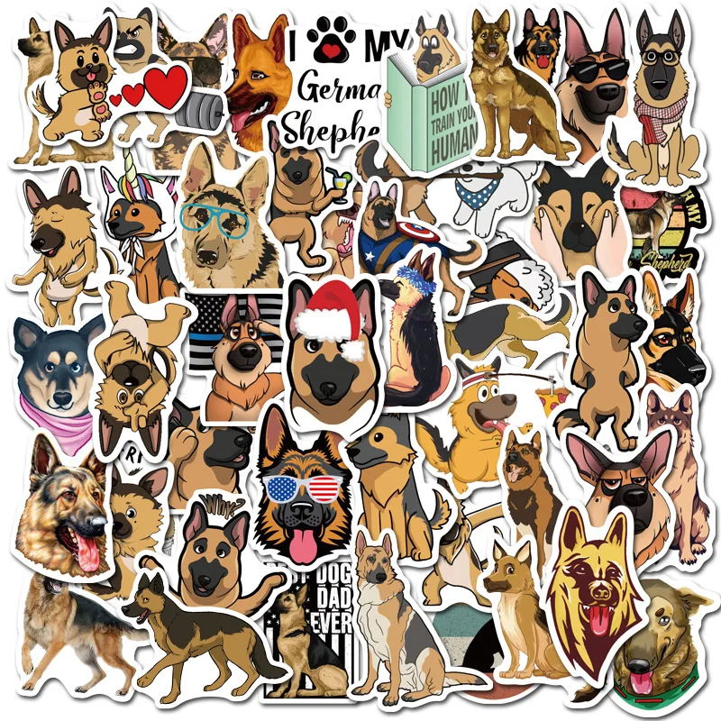

10/30/50PCS German shepherd animal cartoon Stickers DIY Bike Travel Luggage Phone Laptop Waterproof Funny Sticker Decals Toy