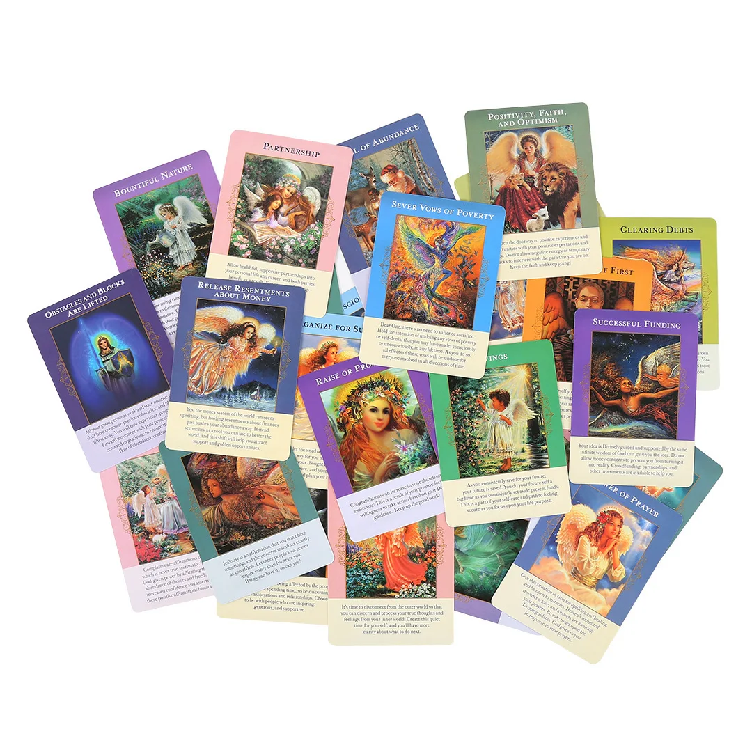 Angels Of Abundance Oracle Cards Tarot Card With English Guidebook Friend For Family Party Toys Board Game | Спорт и развлечения