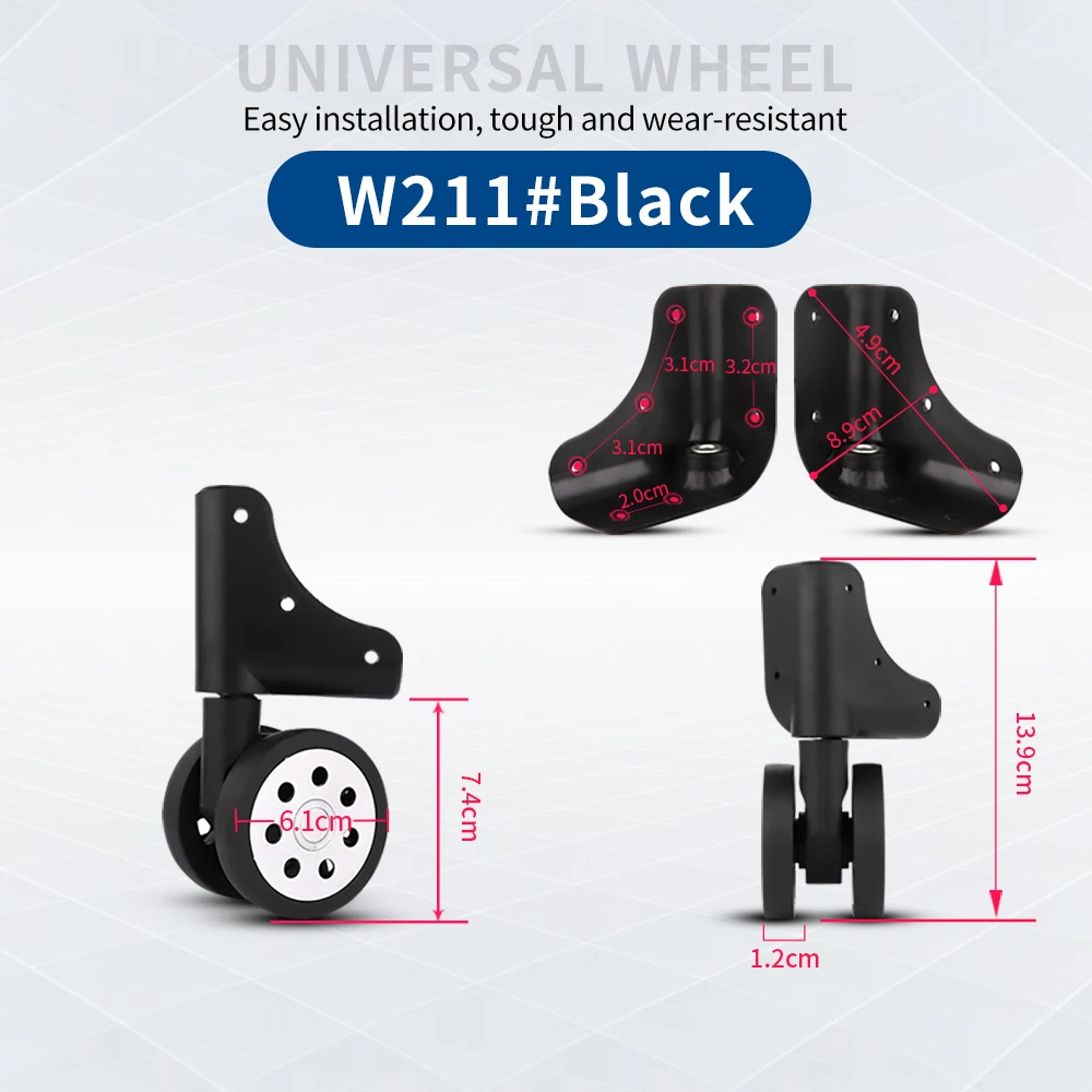 TANGYIPIN W211 Wheels replacement for luggage trolley case universal parts travel business box heavy-duty silent rubber wheels