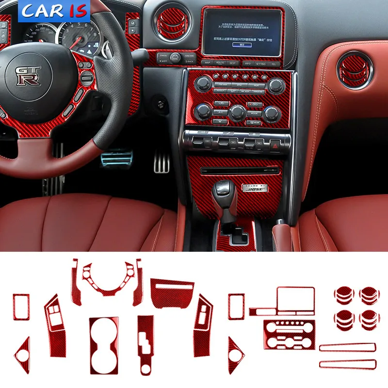 Наклейки для Nissan GTR R35 2008 2016 из углеродного волокна интерьерные Стикеры спидометр