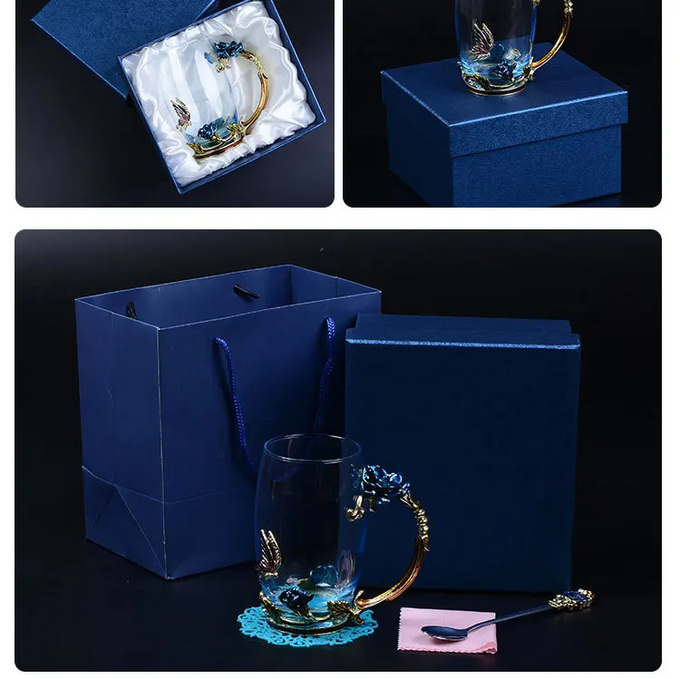 Household enamel cup high temperature enamel color glass cup glass tea set