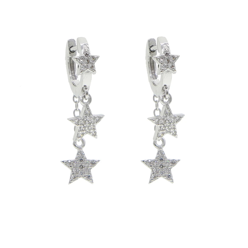 Висячие серьги Lucky Star с кисточками модные длинные висячие гвоздики со звездой для