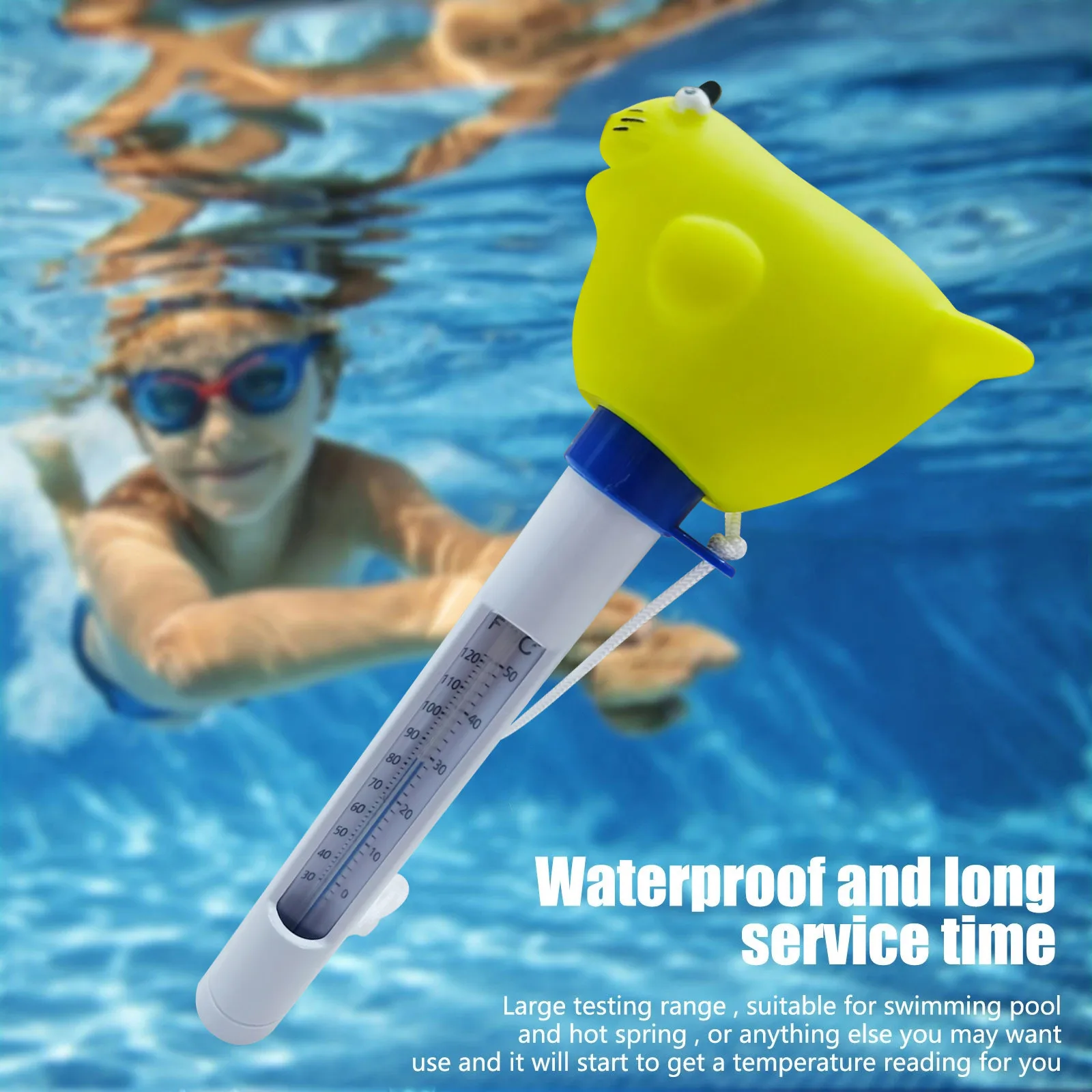 Новые милые долговечный бассейн термометр в силе IKEA с веревкой плавающий для
