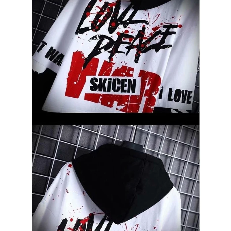 

Men Sweatshirts Korean Fashion Long Sleeve Harajuku Hooded Pullovers Streetwear Top Fall Men's Clothing 2021 Vintage Hoodie Men