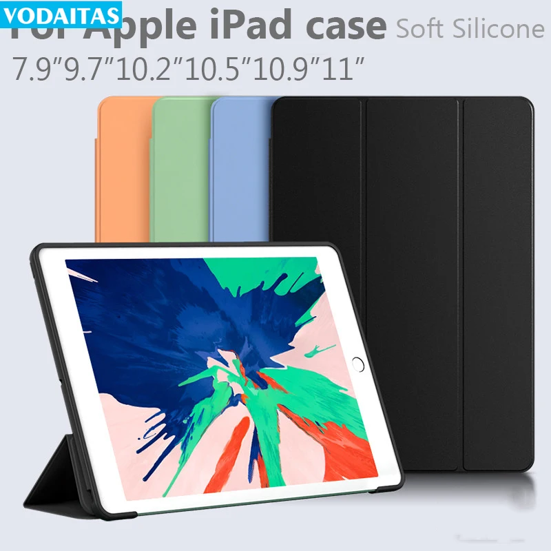 

For iPad 9.7 2018 5th 6th Case Soft Silicone Back Protective Covers iPad 10.2 7th 8th Generation Case Air 4 Pro 11 M1 2021