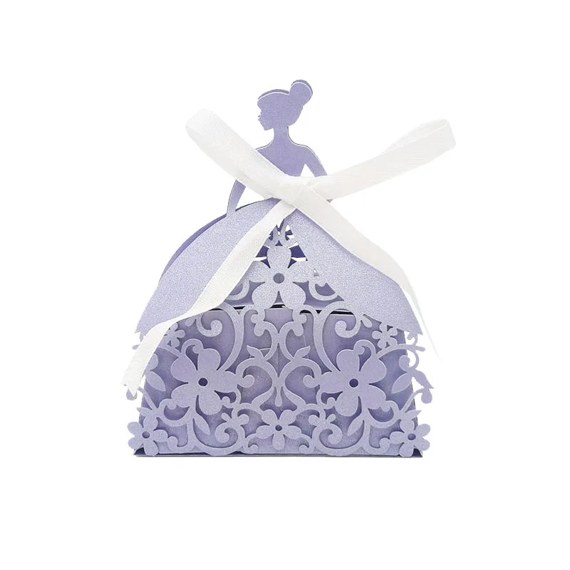Violet 25 шт. лазерная резка жениха коробка конфет кружево мыло в подарочной коробке свадьба Вечеринка шоколадная коробка вечерние украшения и поставки свадьба - Цвет: Violet