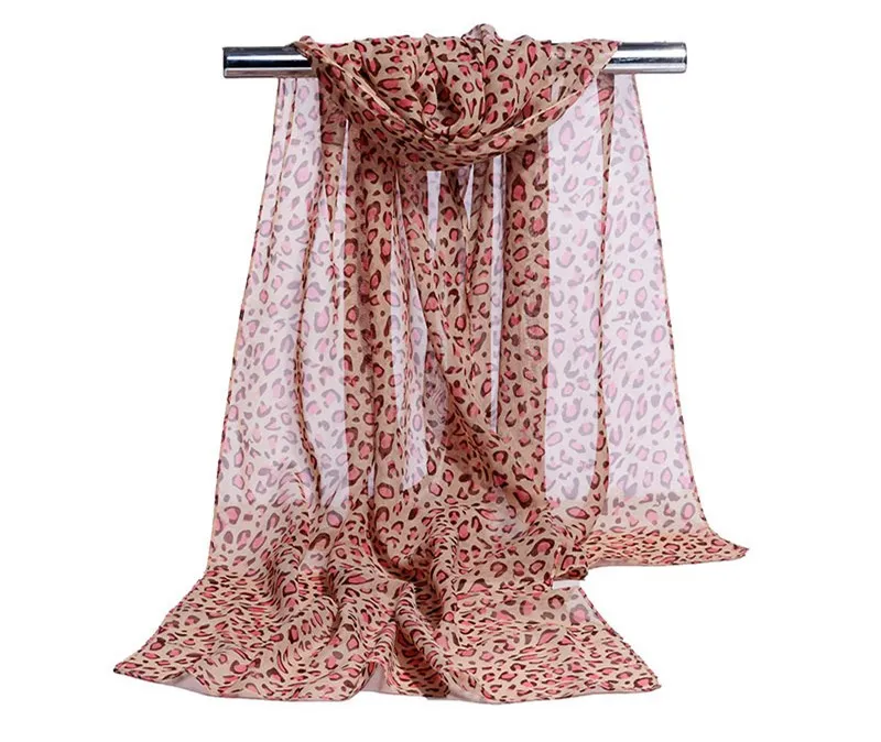 Новинка 2018 осенне-зимние модные женские длинные шифоновые шарфы с леопардовым